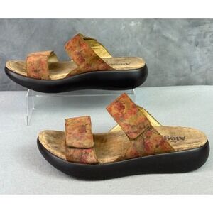 Alegria Women's BRYCE Cognac & Roses Sandal Shoe sz 39 or 9 (S2157)